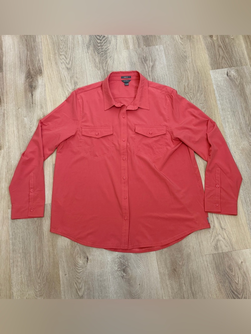 Eddie Bauer Classic Fit Red Button Down